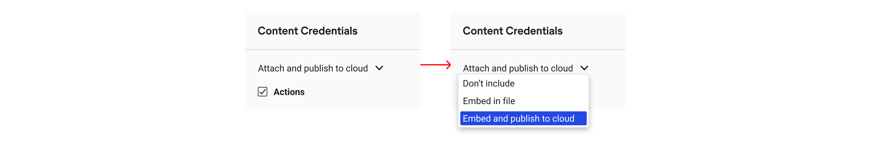 Example of manifest storage settings